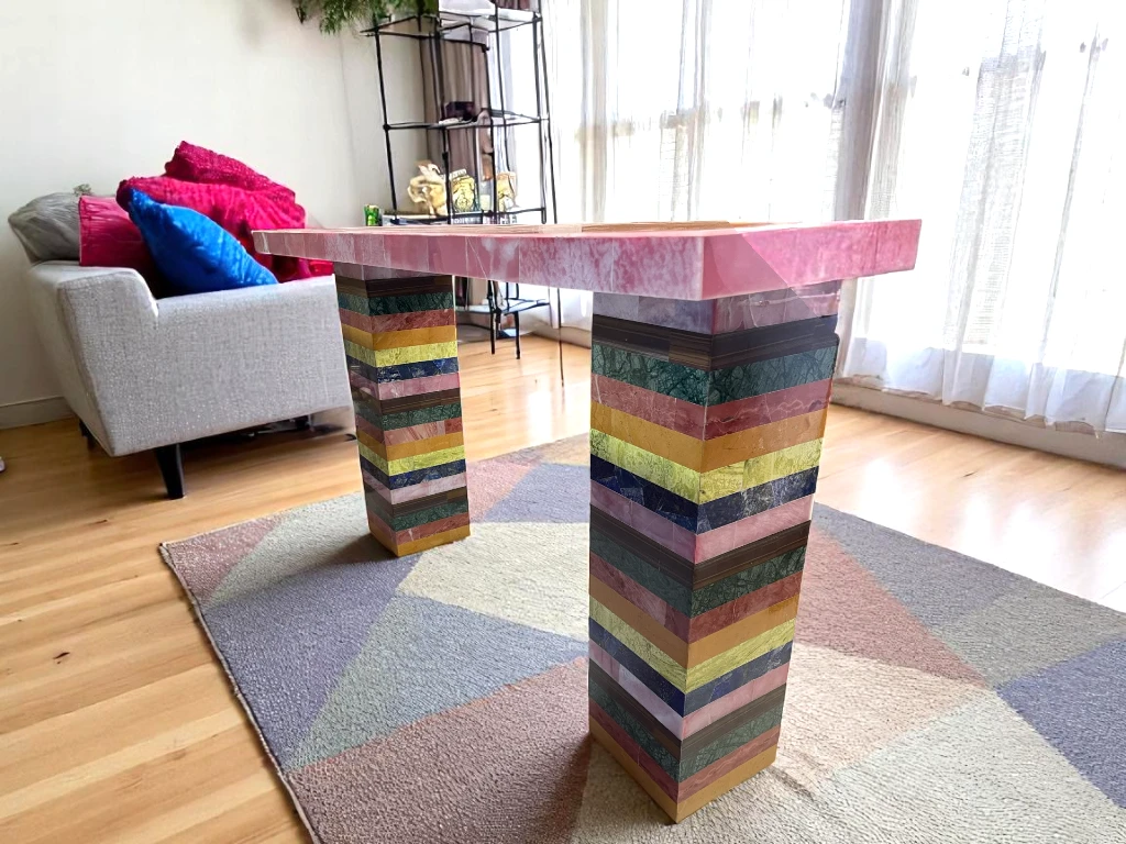 Alaska Pink Onyx Dining Table Centerpiece